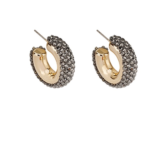 Pave Crystal Hoops - Picture 5 of 6